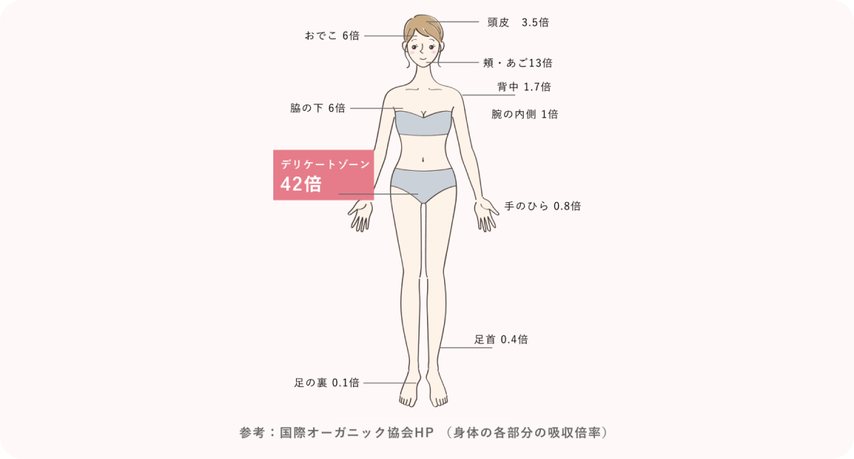 デリケートゾーンは経費吸収率が、腕の内側に比べて42倍